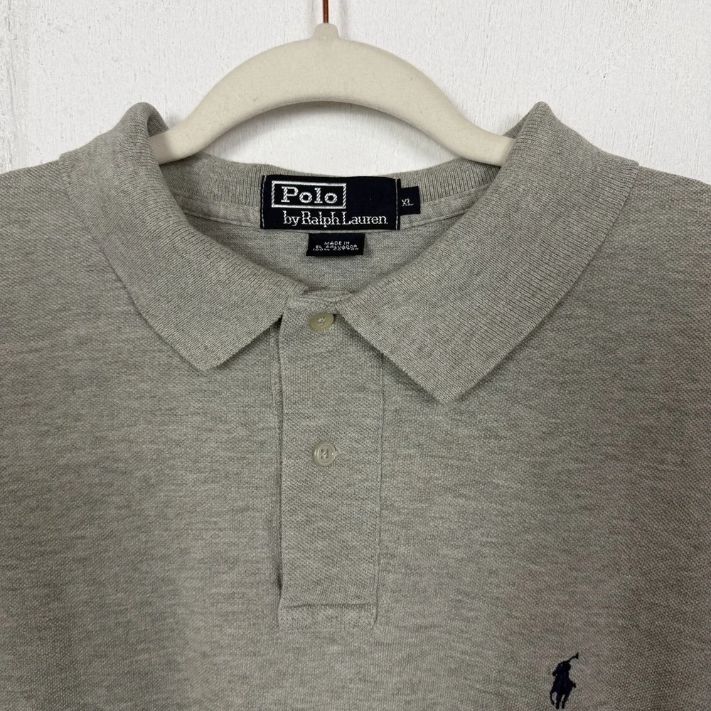Polo Ralph Lauren Men's Polo Shirt Gray Blue Pony Logo‎ Preppy Old Money SZ XL